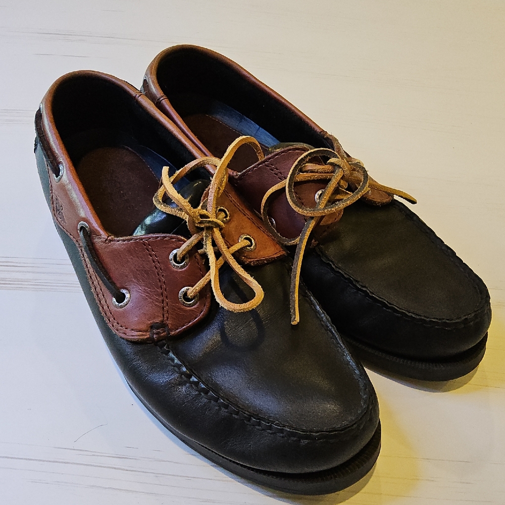 Sperry Classic Two-Tone Leather Boat Shoes - Black & Brown